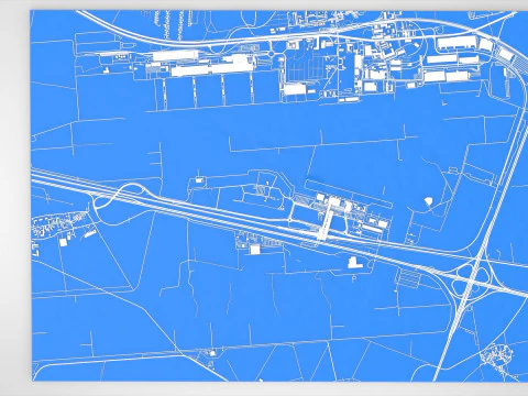 Lotnisko w Lipsku w Niemczech Model 3D