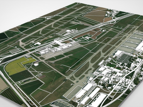 Aeroporto de Leipzig Alemanha Modelo 3D