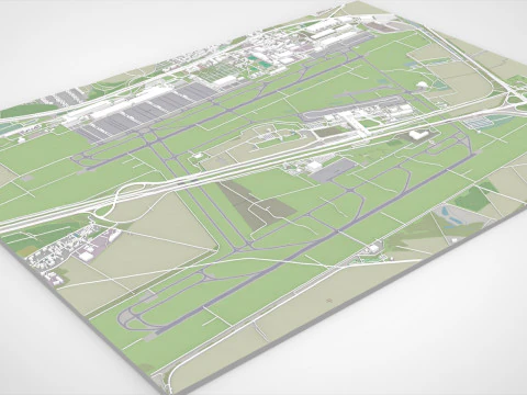 Lotnisko w Lipsku w Niemczech Model 3D