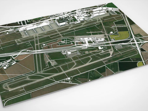 Lotnisko w Lipsku w Niemczech Model 3D
