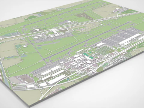 Lotnisko w Lipsku w Niemczech Model 3D