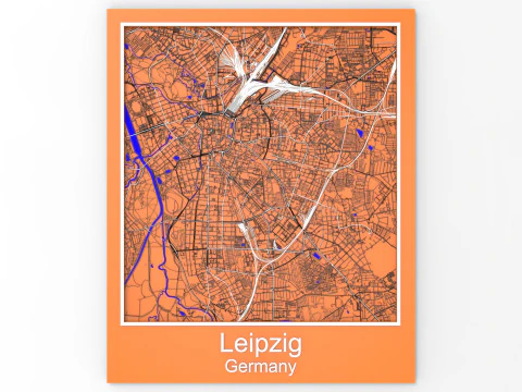 Lipsk Niemcy Ulice i drogi Model 3D