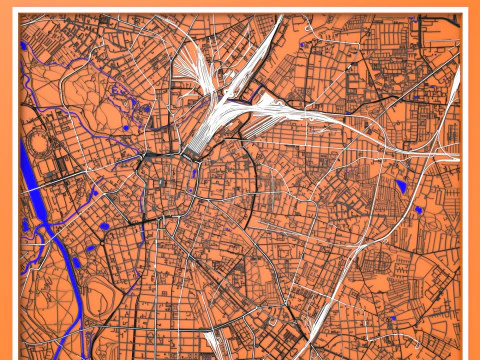 Lipsia Germania Strade e strade Modello 3D