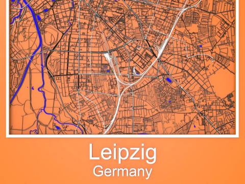 Lipsia Germania Strade e strade Modello 3D