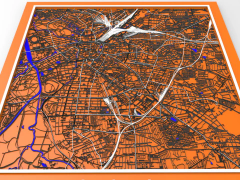 Lipsia Germania Strade e strade Modello 3D