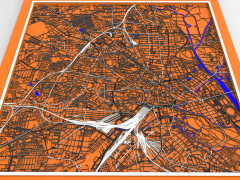 Lipsia Germania Strade e strade Modello 3D