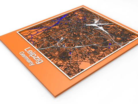 Lipsia Germania Strade e strade Modello 3D