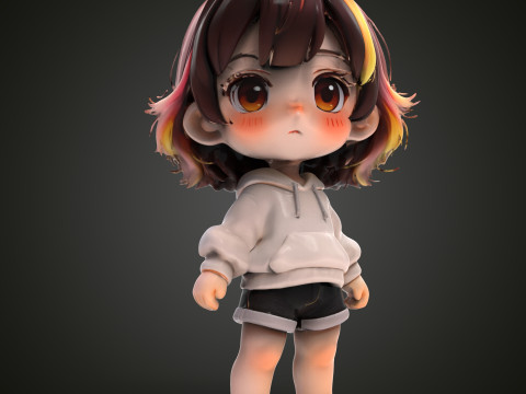 chica chibi Modelo 3D