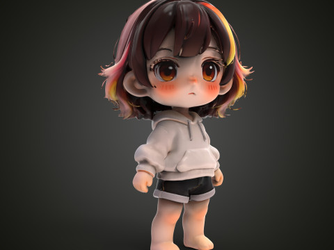 Garota chibi Modelo 3D
