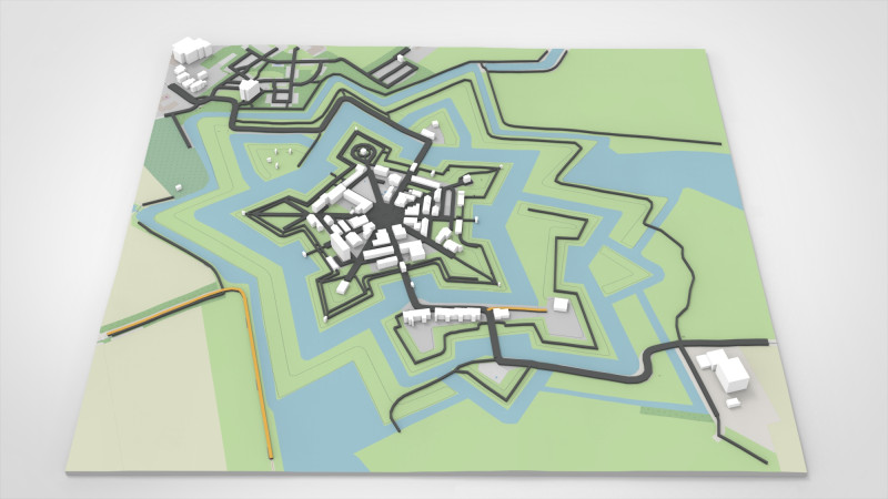 Fort Bourtange Groningen Netherlands 3D Model .c4d .max .obj .3ds .fbx .stl .blend 