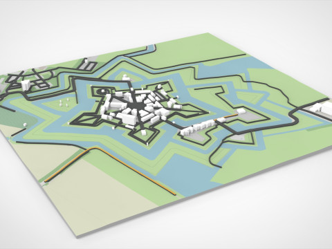 Fort Bourtange Groningen Netherlands 3D Model