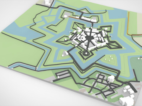 Fort Bourtange Groningen Netherlands 3D Model