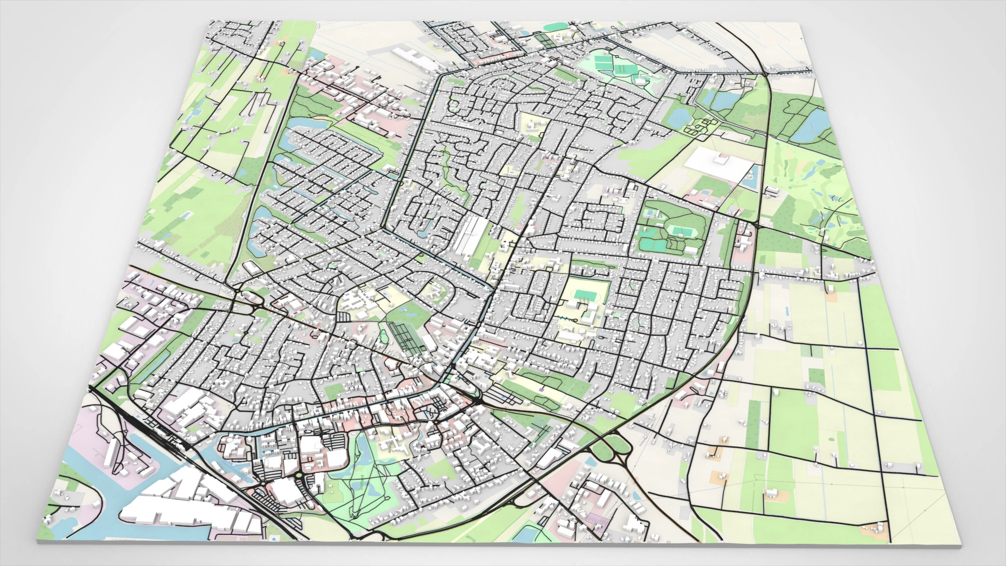 Cityscape Papenburg Germany 3D Model .c4d .max .obj .3ds .fbx .stl .blend 