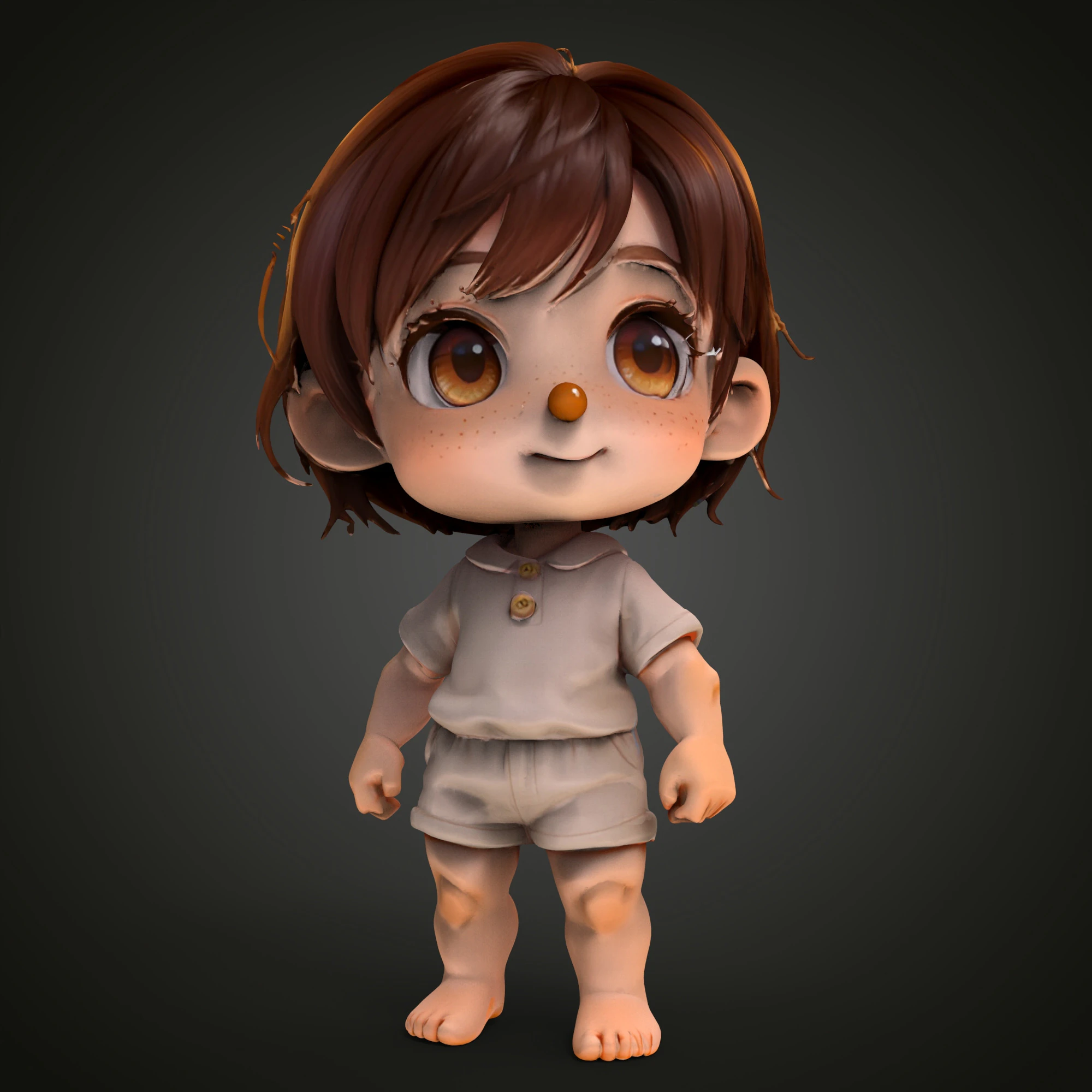 Chibi girl 3D Model .c4d .max .obj .3ds .fbx .stl .blend 