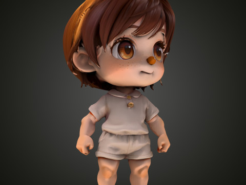 Ragazza Chibi Modello 3D