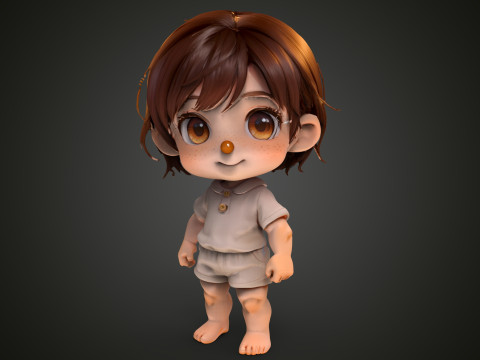 Ragazza Chibi Modello 3D