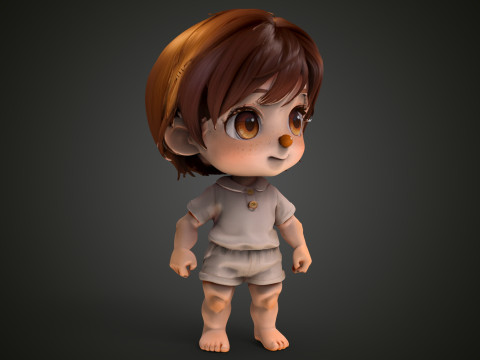 Ragazza Chibi Modello 3D