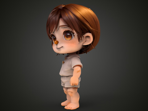Ragazza Chibi Modello 3D