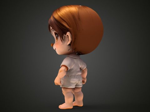 Ragazza Chibi Modello 3D