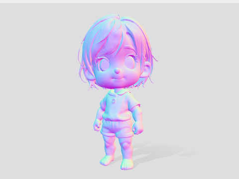 Ragazza Chibi Modello 3D