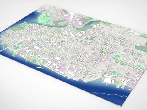 Cityscape Camden New Jersey USA 3D Model