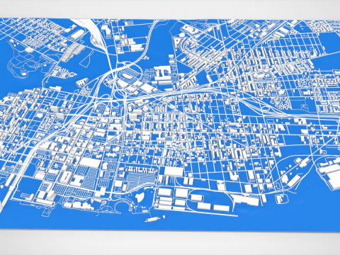 Cityscape Camden New Jersey USA 3D Model