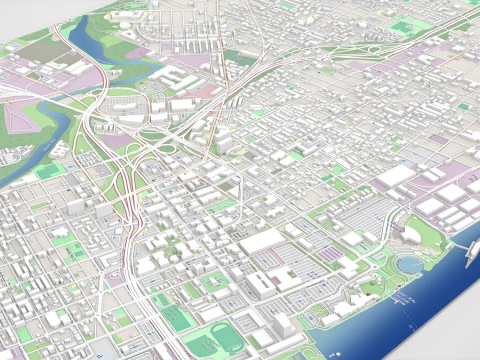 Cityscape Camden New Jersey USA 3D Model