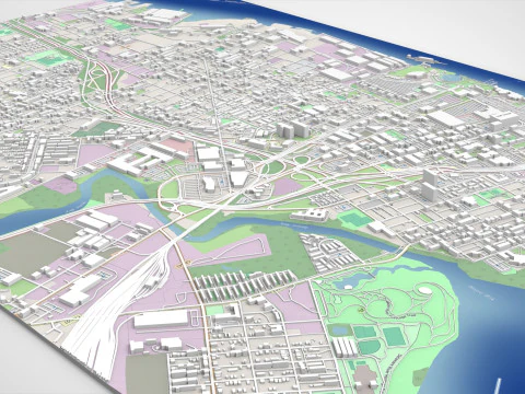 Cityscape Camden New Jersey USA 3D Model