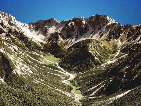Paesaggio di montagna Seefeld Tirolo Alpi Austria Modello 3D
