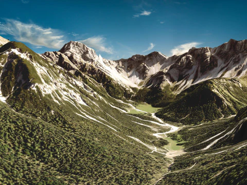 Paesaggio di montagna Seefeld Tirolo Alpi Austria Modello 3D