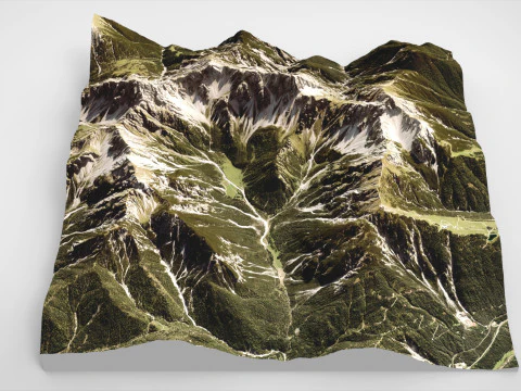 Paesaggio di montagna Seefeld Tirolo Alpi Austria Modello 3D