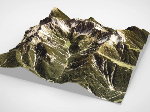 Paesaggio di montagna Seefeld Tirolo Alpi Austria Modello 3D