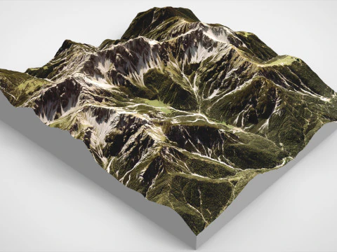 Paesaggio di montagna Seefeld Tirolo Alpi Austria Modello 3D