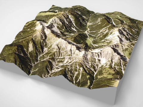 Paesaggio di montagna Seefeld Tirolo Alpi Austria Modello 3D