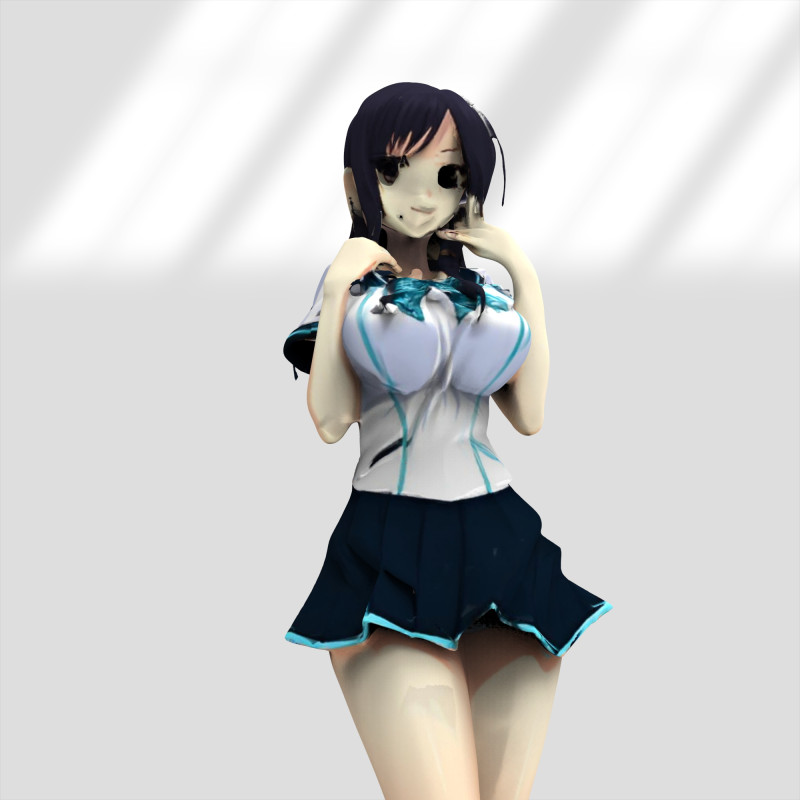 Personagem de garota de anime Modelo 3D .c4d .max .obj .3ds .fbx .stl .blend 