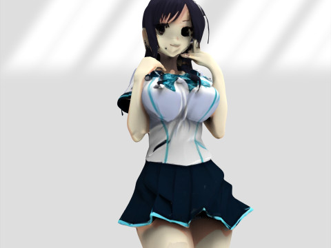 Anime girl character 3D Model