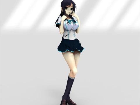 Anime girl character 3D Model