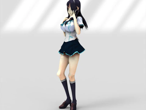 Anime girl character 3D Model
