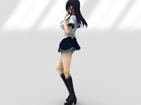 Anime girl character 3D Model