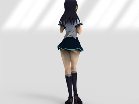 Anime girl character 3D Model