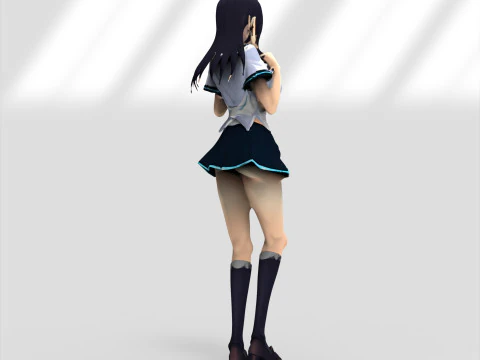 Anime girl character 3D Model