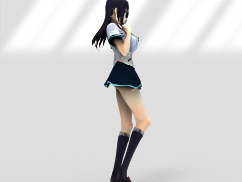 Anime girl character 3D Model