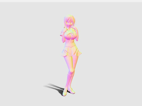 Anime girl character 3D Model
