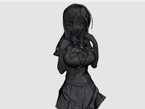 Anime girl character 3D Model