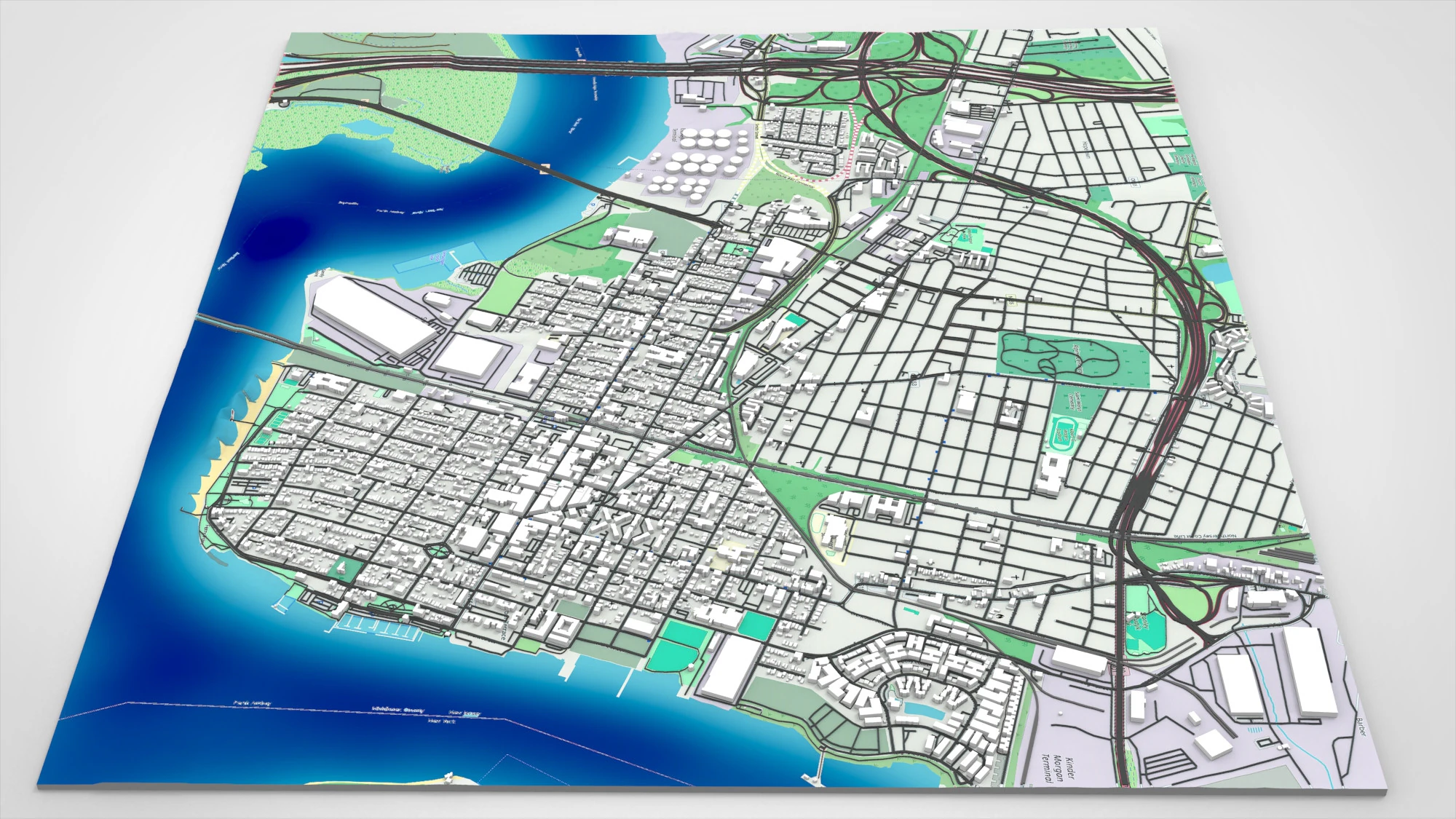 Cityscape Perth Amboy New Jersey United States 3D Model .c4d .max .obj .3ds .fbx .stl .blend 