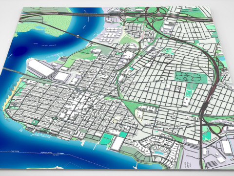 Cityscape Perth Amboy New Jersey United States 3D Model