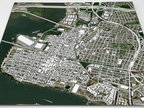 Cityscape Perth Amboy New Jersey United States 3D Model