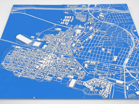 Cityscape Perth Amboy New Jersey United States 3D Model