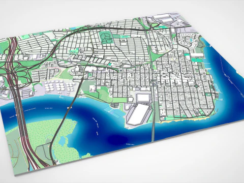 Cityscape Perth Amboy New Jersey United States 3D Model
