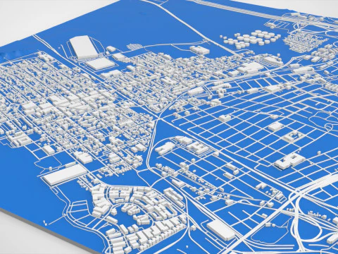 Cityscape Perth Amboy New Jersey United States 3D Model